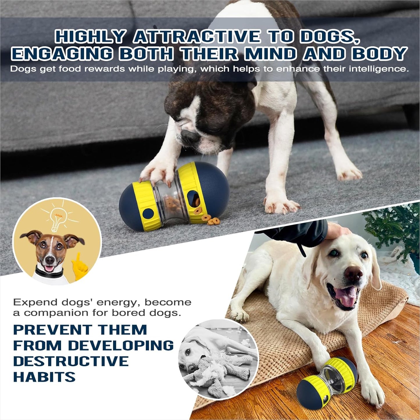 TLKNG Extra-Large Size Dog Enrichment Toy for Medium/Small Dogs Treat Dispenser Ball, Puppy Food Dispensing Toys & Puzzles Slow Feeder & Mental Stimulation,Ultimate Boredom Buster