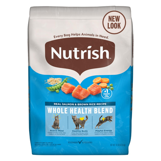 Nutrish Rachael Ray Dry Cat Food Real Salmon & Brown Rice Recipe, 14 lb. Bag
