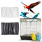 2Pcs Bird Cage Seed Catcher - Black White Bird Cage Cover, Birds Cages Netting Skirt Birds Cages Seed Catcher Guard for Parrot Parakeet Enclosures