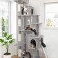 Globlazer Heavy Duty Cat Tree, 70 inch Sturdy Cat Tree for Indoor Cats Extra Large Cat Tower with Scratching Post, Hammock, Cat Condo for Adult Cats Kittens, F70 Pro, Light Grey