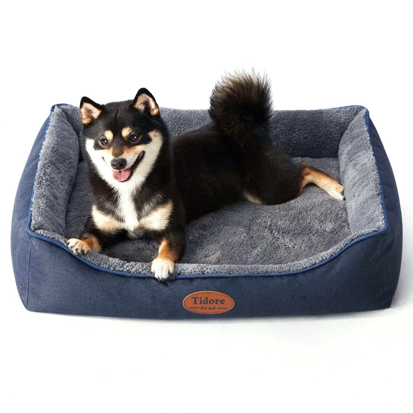 Orthopedic Dog Beds Medium Sized Dog, Durable Egg Crate Foam Sofa Dog Bed with Washable Removable Cover, Waterproof Lining, Pet Beds for Medium Dogs, Navy