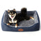 Orthopedic Dog Beds Medium Sized Dog, Durable Egg Crate Foam Sofa Dog Bed with Washable Removable Cover, Waterproof Lining, Pet Beds for Medium Dogs, Navy