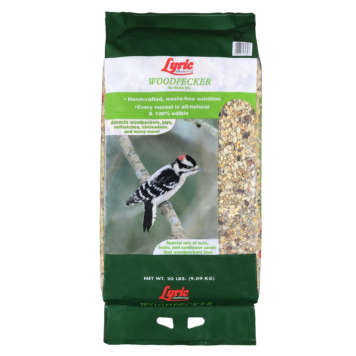 Lyric Woodpecker Wild Bird Seed for Outside Feeders, Shelled, No Waste Bird Seed with Nuts & Dried Fruit, 20 lb Bag