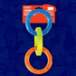 Nerf Dog 11.5in 3-Ring TPR Tug - Blue, Green & Orange