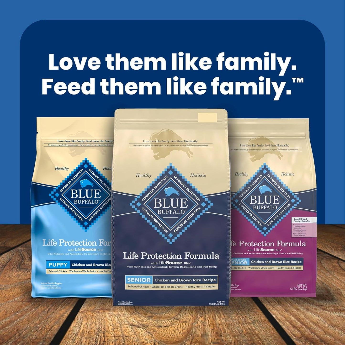 Blue Buffalo Life Protection Formula Senior Dry Dog Food, Supports Joint Health and Mobility, Made with Natural Ingredients, Chicken & Brown Rice Recipe, 5-lb. Bag