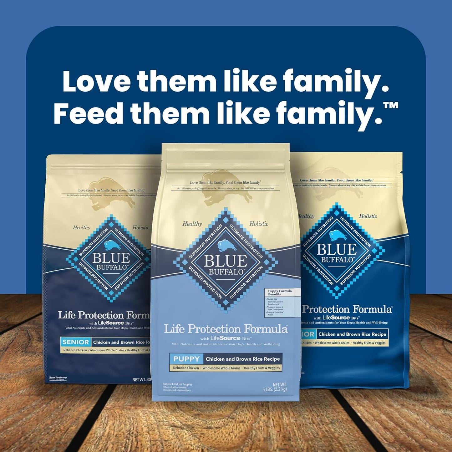 Blue Buffalo Life Protection Formula Puppy Dry Dog Food with DHA and ARA, Made with Natural Ingredients, Chicken & Brown Rice Recipe, 5-lb Bag