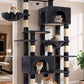 Heybly Cat Tree, 76-Inch Tall Heavy Duty Cat Tower for Big Cats with Extra Wide Baseboard, Multi-Level Large Cat Furniture with 2 Condos & 2 Hammocks, 10 Scratching Posts, Smoky Gray HCT039G