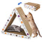 CATISM Cat Scratcher Cat Scratching Board - Foldable - Triangle, 6 Usable Sides Scratchers for Indoor Cats, Durable Recyclable Cats Cardboard Vertical(Pack of 3)