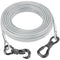Tresbro 15FT Reflective Tie Out Cable for Dogs Up to 250 Pounds, Steel Wire Lead Leash Cable with Stainless Dual Fix Buckle, Lightweight and