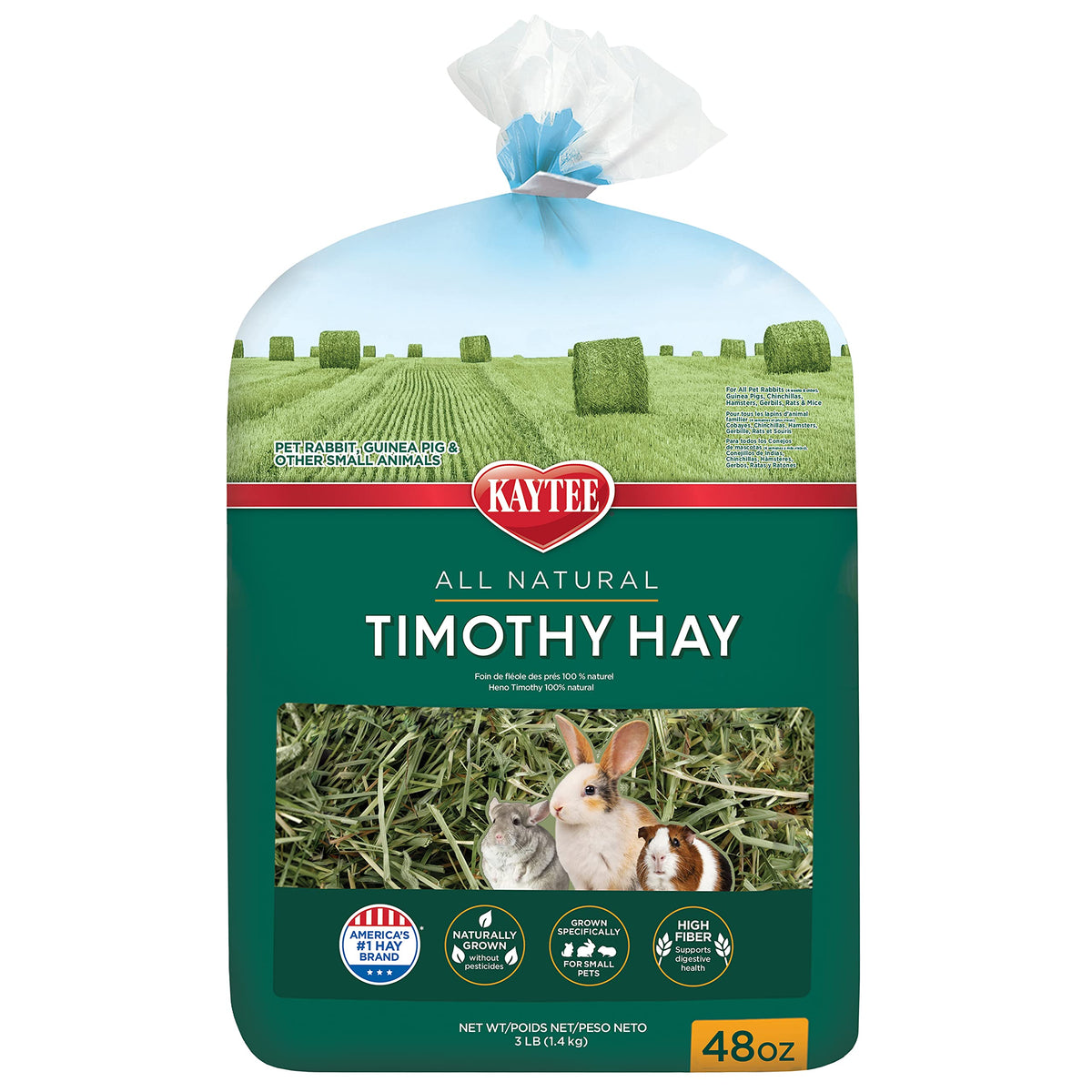 Kaytee Timothy Hay, High Fiber, Grown Specifically for Small Animals ...