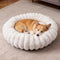 Donut Dog and Cat Bed, Luxurious Comfortable Faux Rabbit Fur Pet Beds, Soft Anti-Anxiety Calming Puppy Kitten Bed with Anti-Slip Bottom for Small Dogs & Cats(20", White)
