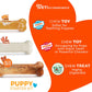Nylabone New Puppy Starter Kit, 2 Chew Toys and 1 Natural Treat for Puppies, Puppy Teething Toy, Bacon & Chicken Flavor, Small Dogs - Up to 25 lbs., 3 Pack