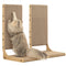 Zakkart 2-Pack Cat Scratching Board, 25.6'' Tall Cardboard L Shape Vertical Cat Scratchers for Indoor Cats, Cat Scratching Post for Wall and Couch, Large