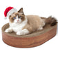ComSaf Cat Scratching Board - Cat Scratcher Bed for Indoor Cats, Corrugated Cardboard Cat Scratch Pad, Durable Oval Cat Scratcher Bed Bowl for Kitten, Furniture Protector