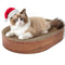 ComSaf Cat Scratching Board - Cat Scratcher Bed for Indoor Cats, Corrugated Cardboard Cat Scratch Pad, Durable Oval Cat Scratcher Bed Bowl for Kitten, Furniture Protector