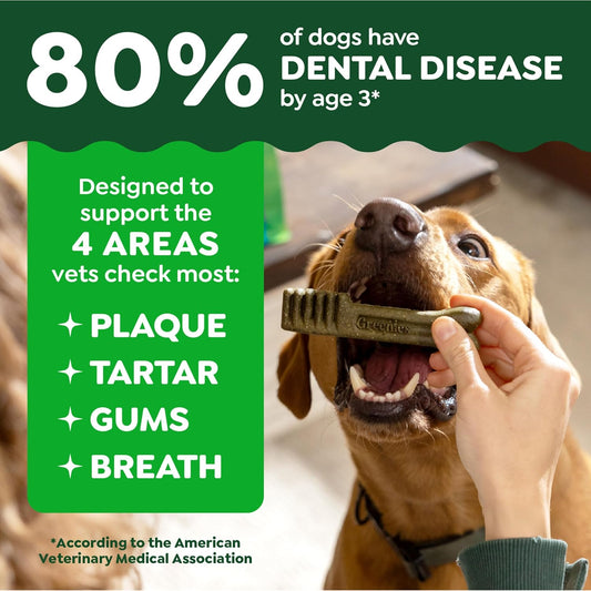 Greenies Veterinarian-Recommended Natural Dental Dog Treats Teenie Size, Daily Treating, Helps Clean Teeth and Freshen Breath, Original Flavor, 36 oz. Pack, 130 Count
