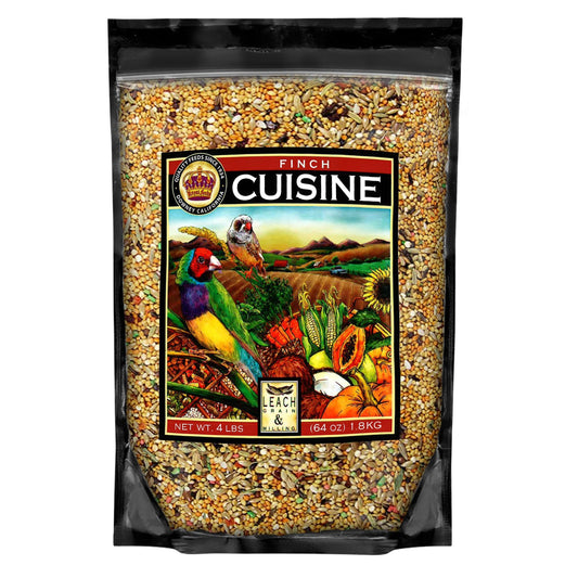 LEACH GRAIN & MILLING CO. Finch Cuisine 4 Lbs, Finch Food, Nutrient-Rich Blend Bird Seed, Birdseed for Finches and Small Birds, Support Daily Energy, Growth & Healthy Balanced Diet, No Mess Bird Seed