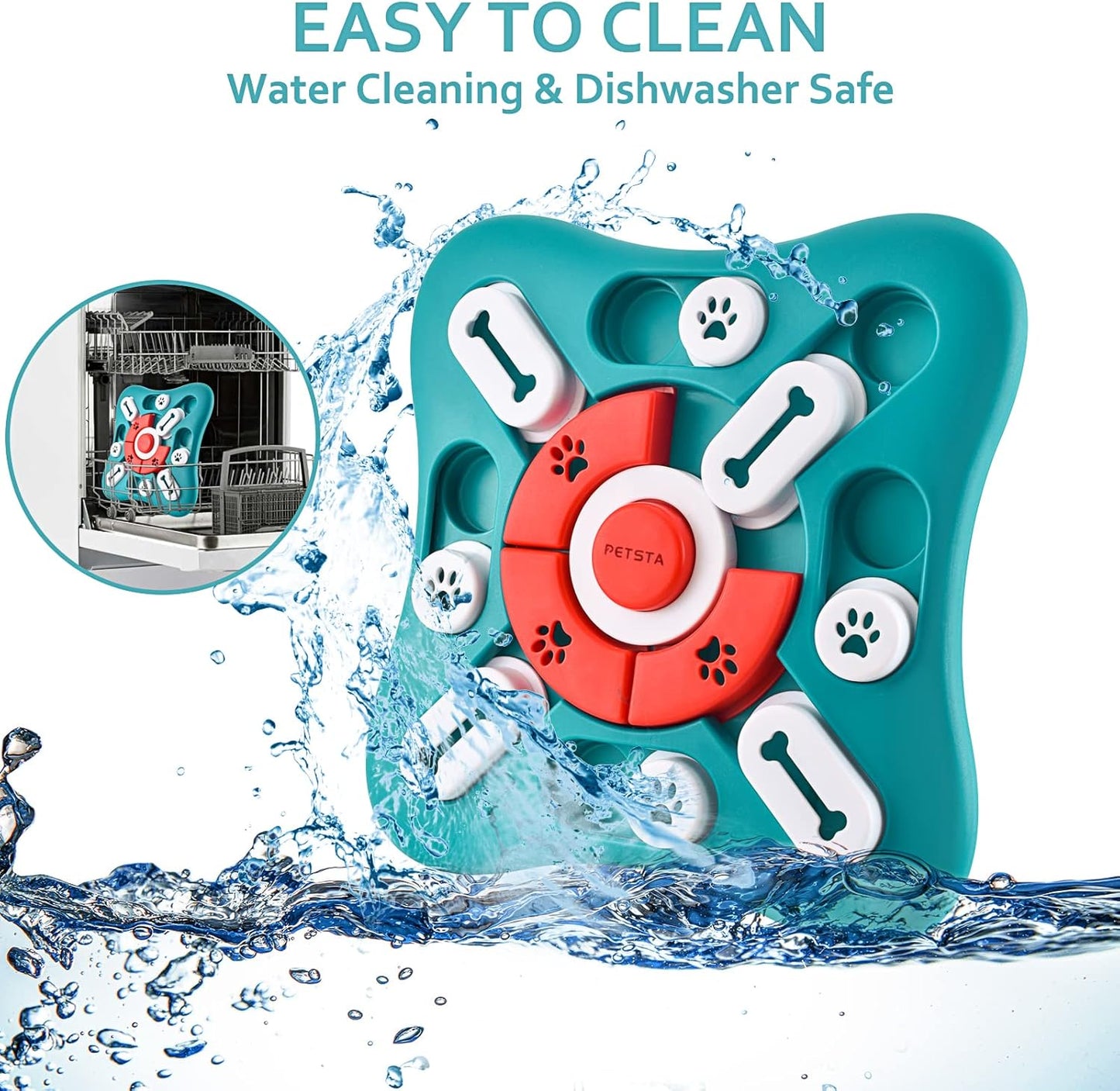 PETSTA Dog Puzzle Toys, Treat Dispensing Dog Enrichment Toys for IQ Training and Brain Stimulation, Interactive Mentally Stimulating Toys as Gifts for Puppies, Cats, Dogs