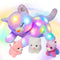 Hopearl LED Plush Cat Lighting Up Stuffed Mommy Cat with 3 Baby Kittens in her Tummy Stuffed Animal Playset Night Lights Glow in The Dark for Mom