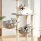 Small Cat Tree Tower with Lots of Scratching Posts - 42 Inch Medium Compact Cats Scratch House with Hammock Perch for Multi Level 2 Kitty - Indoor Corner Cat Bed Condo Climbing Gym Towers Furniture