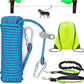 Dog Tie Out Cable for Camping, Dog Trolley System and 4ft Bungee Leash for Dogs Up to 400lbs, Suitable for Camping, Yard and Outdoor Events (Blue25