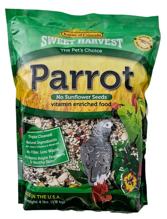 Parrot Bird Food (No Sunflower Seeds), 4 lbs Bag - Seed Mix for a Variety of Parrots