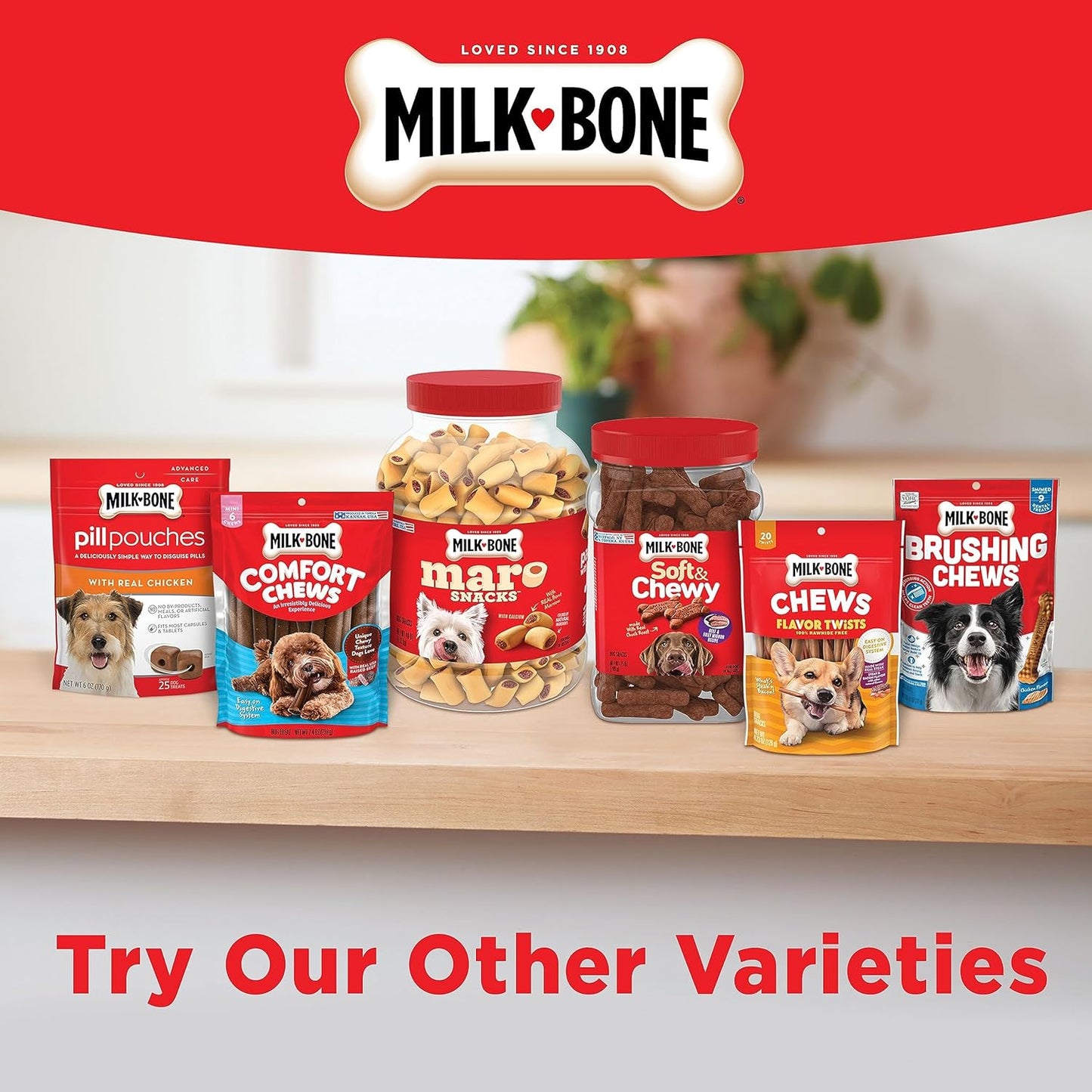 Milk-Bone Comfort Chews, Rawhide Free Dog Treats with Unique Chewy Texture and Real Beef, 16 Chews, Easy on Digestive System