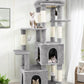 Globlazer Cat Tower for Indoor Cats, Heavy Duty Cat Trees for Large Cats Adult Big Cats Maine Coon Cat Tree Tower with Scratching Post, Extra Large Top Perch, Cat Condos, F61, Light Grey, 61inch