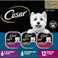 Cesar Filets in Gravy Adult Wet Dog Food Variety Pack, Filet Mignon, New York Strip and Prime Rib Flavors, 3.5 oz. Easy Peel Trays, Variety Pack, 24 Count