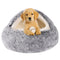 Hooded Dog Bed for Small Dogs, Nest Dog Beds, Washable Cute Cat Cave Bed, Cozy Nook Pet Bed for Dogs or Cats, Anti-Slip Puppy Bed Fits up to 22 lbs Pets(Grey, 20" x 20")