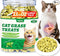 Wellix 13.05oz Cat Grass Treats with Catnip & Salmon - Healthy Cat Treats for Indoor Cats - Hairball Control & Digestive Support - Kittens Training Snacks for Teeth Cleaning