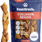 Pawstruck Natural Large 10-13” Beef Collagen Braids for Dogs – Long-Lasting Rawhide & Bully Stick Alternative, with Chondroitin & Glucosamine – 3 Pack
