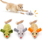 Potaroma Cat Toys: 3pcs Squeak Mice Interactive Catnip Silvervine Animals for Indoor Kittens - Dental Matatabi Cat Nip & Chew Exercise Toy for All Breeds & Species