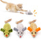 Potaroma Cat Toys: 3pcs Squeak Mice Interactive Catnip Silvervine Animals for Indoor Kittens - Dental Matatabi Cat Nip & Chew Exercise Toy for All Breeds & Species