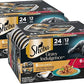 Sheba Gravy Indulgence Adult Wet Cat Food Beef and Chicken Entree in Extra Gravy Variety Pack, 2.6 oz. Twin-Pack Trays (12 Count, 24 Servings) (Pack of 2)