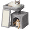 Feandrea Small Cat Tree, Cat Tower Condo, Scratching Ramp, Large Top Perch, Cave, 20.1 x 15.4 x 18.3 Inches, Dove Gray UPCT010GD02S