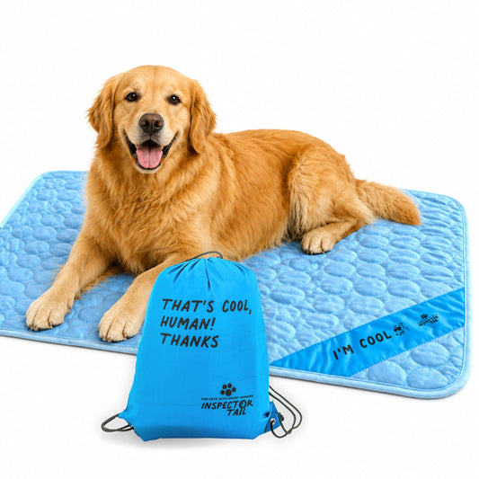 INSPECTOR TAIL Dog Cooling Mat, Indoor & Outdoor, Large Self Cooling Pad | No Freeze Needed, Breathable, Washable, Portable Cooling Mat for Dogs with