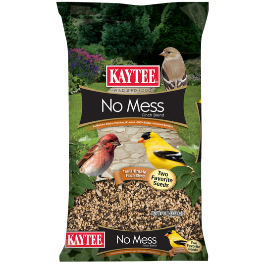 Kaytee No Mess Finch Seed and Nyjer Blend, Attracts Goldfinches, Chickadees, Junos, Finches and Other Wild Birds, 8 Pounds