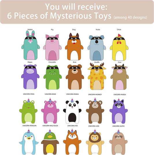 Jalousie 5 Pack Tough Plush Animal Dog Toys Assortment Value Bundle Dog Squeaky Toys Assortment Puppy Pet Mutt Dogs Toy Squeak Toy for Snall Medium Large Breeds (6 Pack Surprise Mix)
