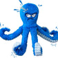 LEGEND SANDY Tough Dog Toys, Stuffed Chew Large Dog Toys to Keep Them Busy, Interactive Squeaky Tug of War Doggie Toy, Crinkle Blue Octopus