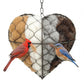 Tiezzi Handmade Alpaca Fiber Bird Nesting Heart, Refillable Bird Nesting Material Holder for Wild Birds & Hummingbirds, Outdoor Garden Decor Gift for Bird Lovers