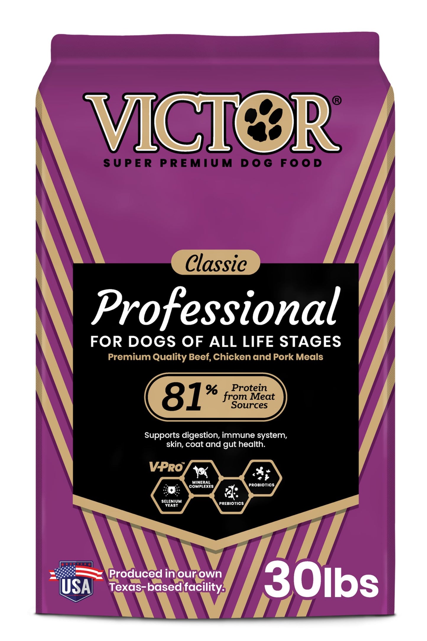 VICTOR Super Premium Dog Food – Professional Dry Dog Food – Super Premium Kibble with 26% Protein – Gluten-Free with Beef, Chicken & Pork Meals – for