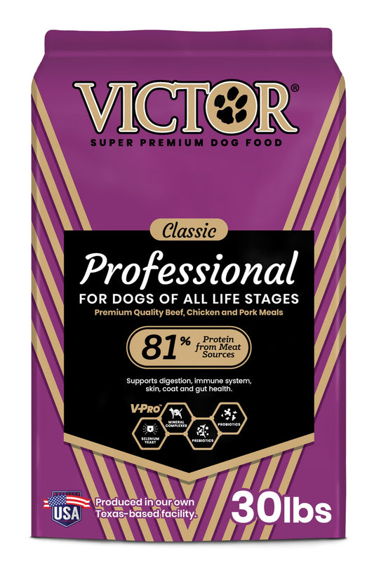 VICTOR Super Premium Dog Food – Professional Dry Dog Food – Super Premium Kibble with 26% Protein – Gluten-Free with Beef, Chicken & Pork Meals – for