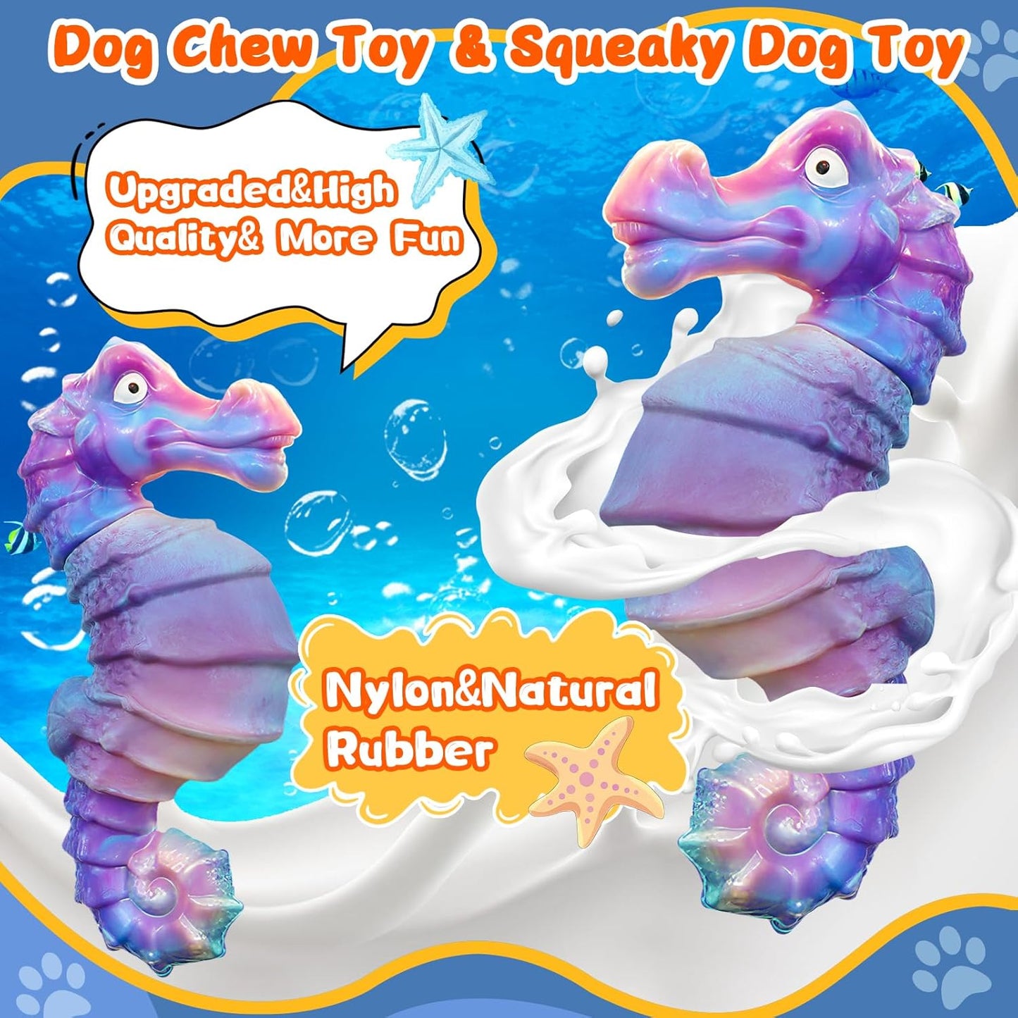 Jeefome Dog Chew Toys for Aggressive Chewers: Squeaky Dog Chew Toys for Large Dogs-Tough Indestructible Toys for Large/Medium/Small Breeds-Interactive Toys with Fun Squeaky Sound for Boredom