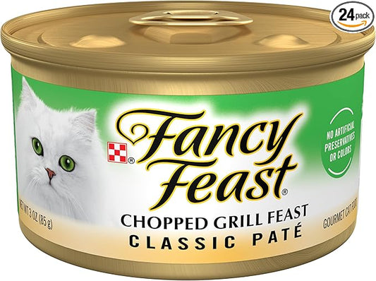 Purina Fancy Feast Chopped Grill Feast Classic Wet Cat Food Pate - (Pack of 24) 3 oz. Cans
