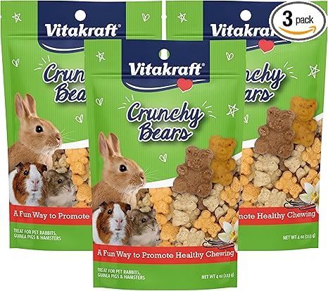 Vitakraft Crunchy Bears Rabbit, Guinea Pig & Hamster Treat 12 oz. (Pack of 3)