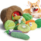 Nocciola Small Squeaky Crinkle Dog Toys- 15 Packs Grocery Basket Fruits Veggies Puppy Toys to Keep Busy, Cute Durable Plush Stuffed Hide Seek Cognitive Dog Christmas Stocking Stuffers