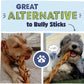 Pawstruck Natural Large 10-13” Beef Collagen Braids for Dogs – Long-Lasting Rawhide & Bully Stick Alternative, with Chondroitin & Glucosamine – 3 Pack