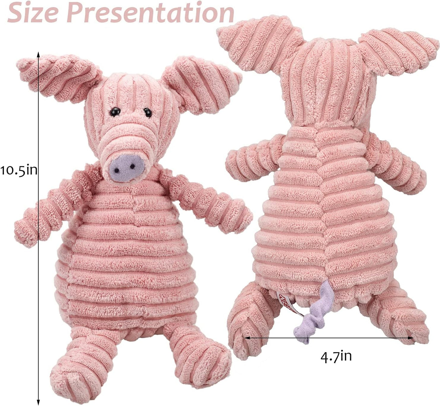5Pack Dog Squeaky Plush Toys Puppy Toys Assortment Value Bundle Bulk Large Dog Teething Pet Chew Toys