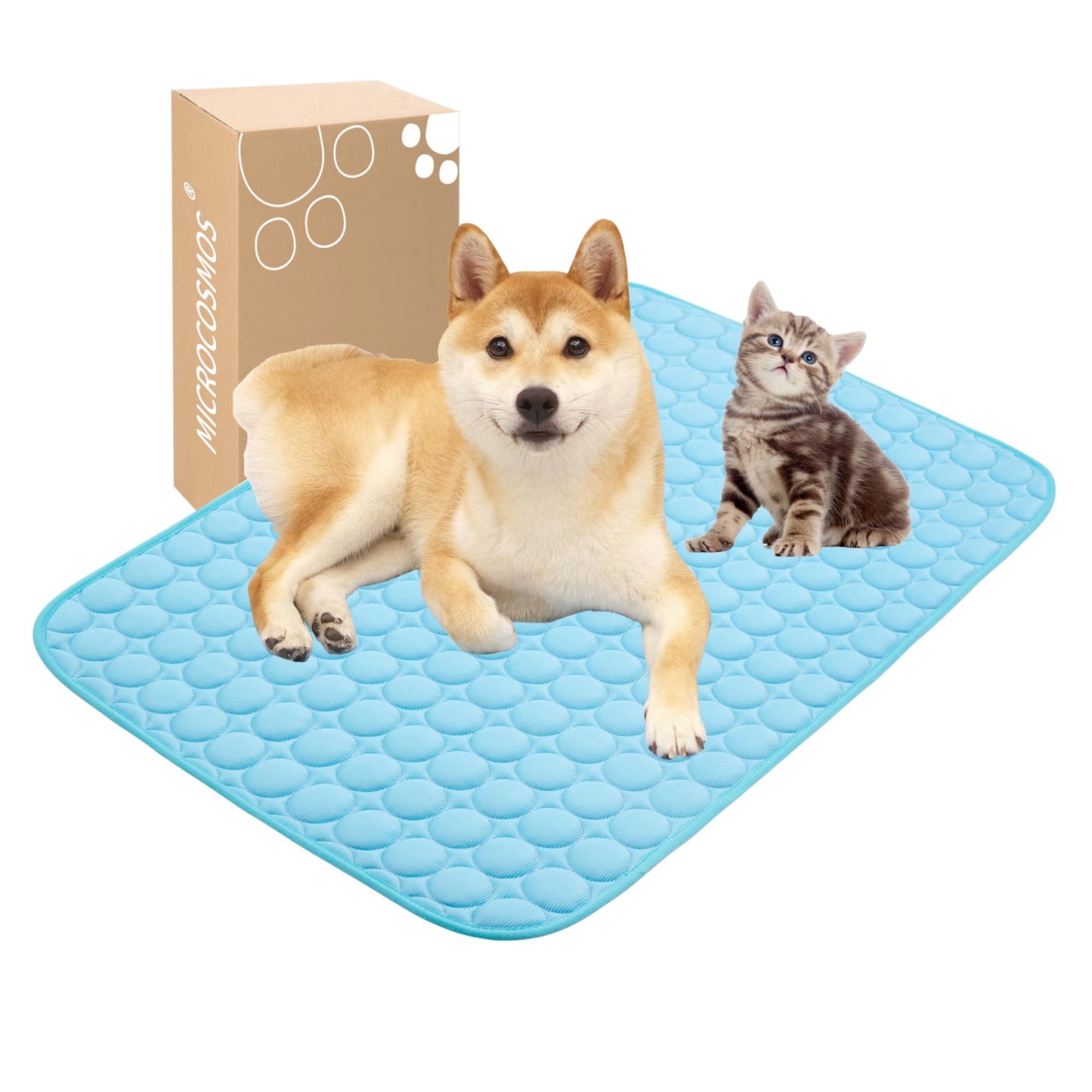 MICROCOSMOS Summer Cooling Mat & Sleeping Pad- Water Absorption Top, Materials Safe, Easy Carry, EZ Clean. Keep Cooling for Pets, Kids and